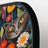 *~* Floral Whimsical Quirky Cat AP68 FOTO 6 Pickleball Paddle (Links Detail)
