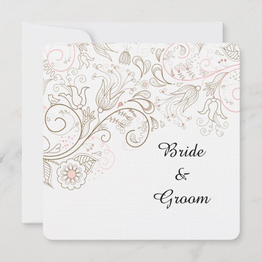 Floral Whimsy bruiloft Kaart (Achterkant)