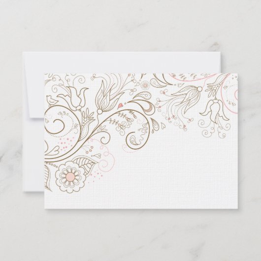 Floral Whimsy bruiloft RSVP (Achterkant)