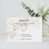 Floral Whimsy bruiloft RSVP Kaartje (Staand voorkant)