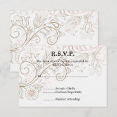 Floral Whimsy bruiloft RSVP Kaartje (Voorkant / Achterkant)