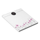 Floral Whimsy Gepersonaliseerd Monogram Notitieblo Notitieblok (Schuin)