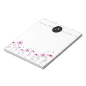 Floral Whimsy Gepersonaliseerd Monogram Notitieblo Notitieblok (Linkerzijde)