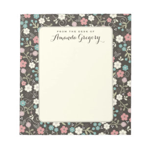 Floral Whimsy-laptop voor persoonlijk gebruik Zw Notitieblok