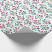 Floral Whimsy Modern Damask Delight. Cadeaupapier (Hoek)