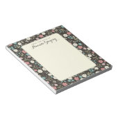 Floral Whimsy Personalized Desk Notitieblok | Zwar (Schuin)
