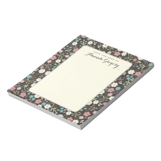 Floral Whimsy Personalized Desk Notitieblok | Zwar (Linkerzijde)