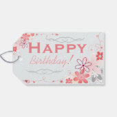 Floral Whimsy Verjaardagscadeau Labels Cadeaulabel (Achterkant Horizontaal)