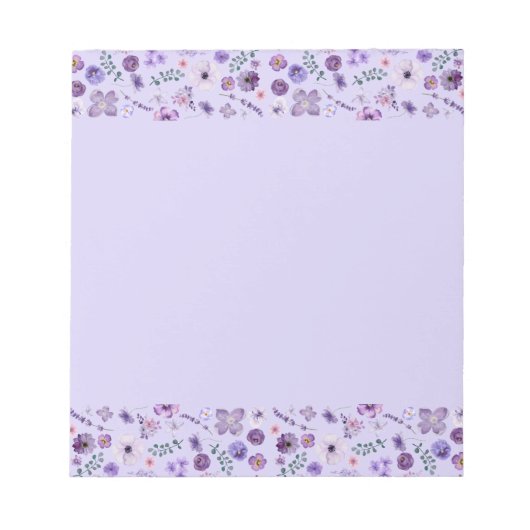 Floral Whisper Notitieblok - Zachte Lavendel Charm (Voorkant)