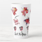 Floral Whispers -Abstract Acrylic Hibiscus & Rose Latte Mok (Voorkant)