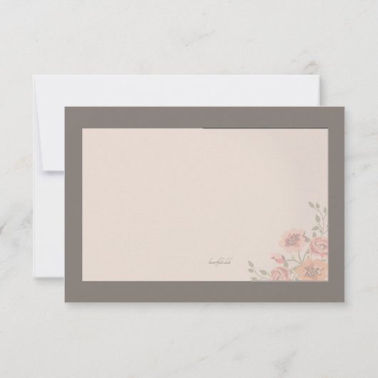 Floral Whispers Bereavement Hartelijk dank Bedankkaart (Achterkant)