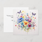 Floral Whispers: Betoverde Tuin Verjaardag Kaart (Voorkant / Achterkant)