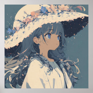 Floral Whispers: Een zacht portret Poster