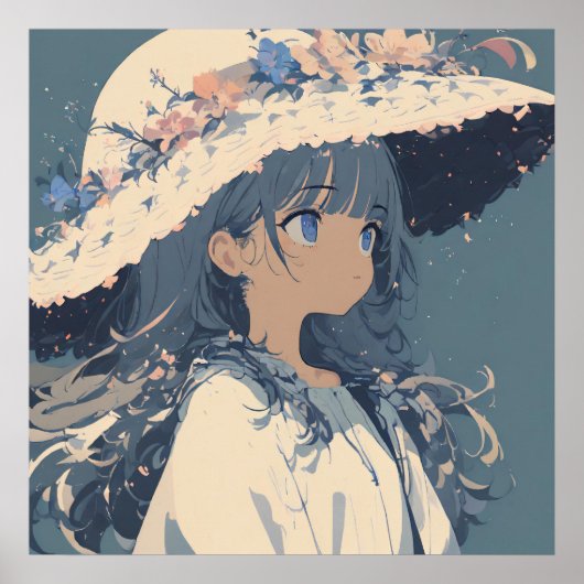 Floral Whispers: Een zacht portret Poster (Voorkant)