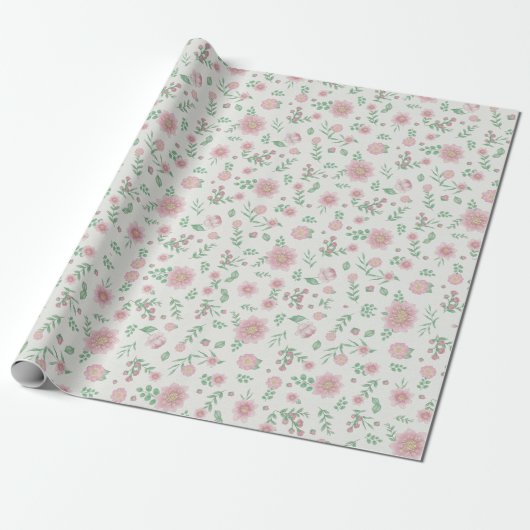 Floral Whispers: ZazzleWrapMagic Exclusieve Wraps Cadeaupapier (Uitgerold)