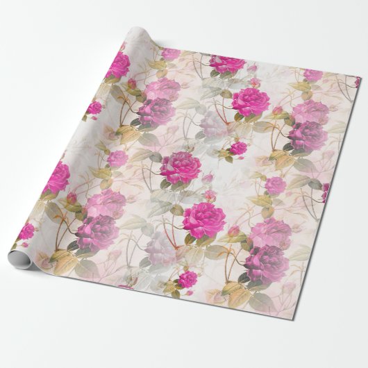Floral Whispers: ZazzleWrapMagic Exclusieve Wraps Cadeaupapier (Uitgerold)
