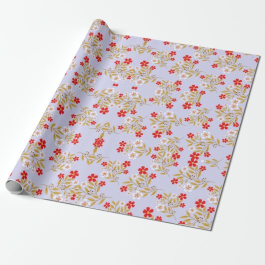 Floral Whispers: ZazzleWrapMagic Exclusieve Wraps Cadeaupapier (Uitgerold)