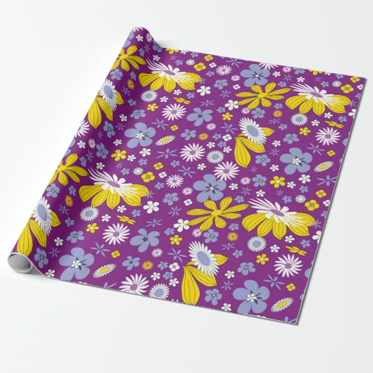Floral Whispers: ZazzleWrapMagic Exclusieve Wraps Cadeaupapier (Uitgerold)