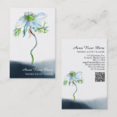 *~* Floral White Anemone Wedding Event Planner QR Visitekaartje (Voorkant / Achterkant)