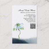 *~* Floral White Anemone Wedding Event Planner QR Visitekaartje (Achterkant)