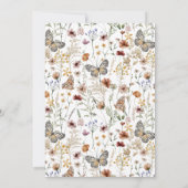 Floral White Baby shower Invitation Kaart (Achterkant)