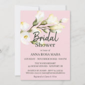 *~* Floral White Beach Roos Waterverf Bruids Invi Kaart (Voorkant)