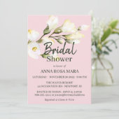 *~* Floral White Beach Roos Waterverf Bruids Invi Kaart (Staand voorkant)