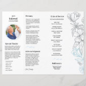 Floral White Begrafenisprogramma Sjabloon (Achterkant)