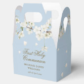 Floral White Blossom Blue Bedankdoosjes (Geopend)