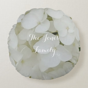 Floral White Blossom Elegant Rond Kussen
