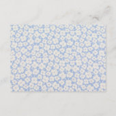 Floral White & Blue Wedding Gift Registry Informatiekaartje (Achterkant)