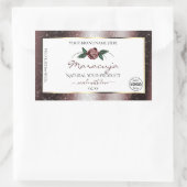 Floral White Burgundy Glitter Product Labels Logo (Tas)