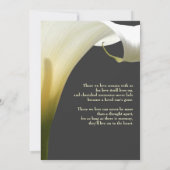 Floral White Calla Memorial Begrafenisdienst Kaart (Achterkant)