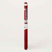 Floral White Cherry Blossom Monogram Red Case-Mate iPhone Case (Achterkant/links)