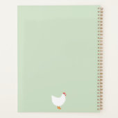 Floral White Chickens op Green Planner (Achterkant)