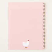 Floral White Chickens op Roze Planner