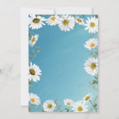 Floral White Daisies Blauwgroen Elegant Wedding Kaart (Achterkant)