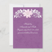 Floral white daisy gerbera op paars Vrijgezellenfe Kaart (Achterkant)