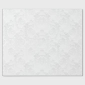  Floral White Damask Wedding Design Cadeaupapier (Vlak)