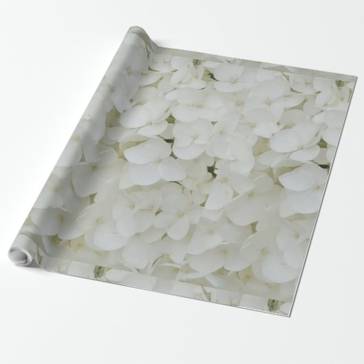 Floral White Elegant Blossom Cadeaupapier (Uitgerold)