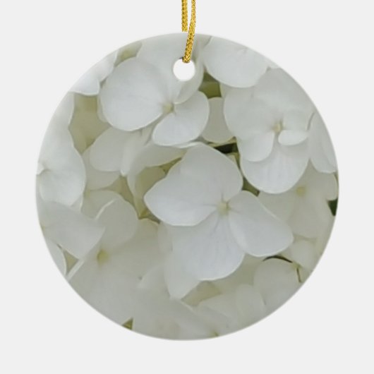 Floral White Elegant Blossom Keramisch Ornament (Voorkant)