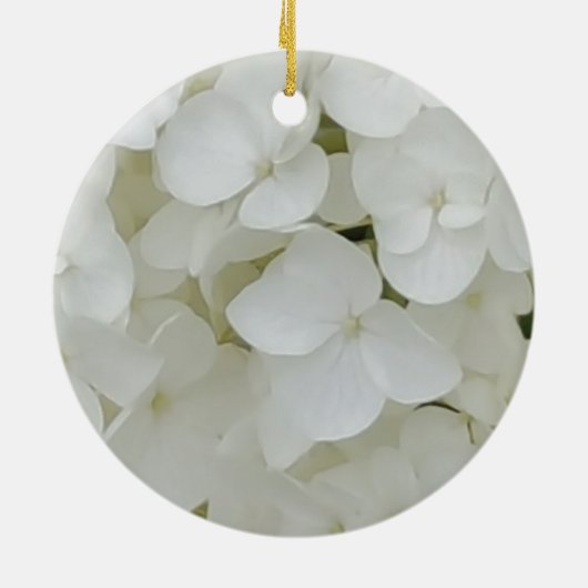 Floral White Elegant Blossom Keramisch Ornament (Achterkant)