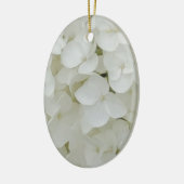 Floral White Elegant Blossom Keramisch Ornament (Links)