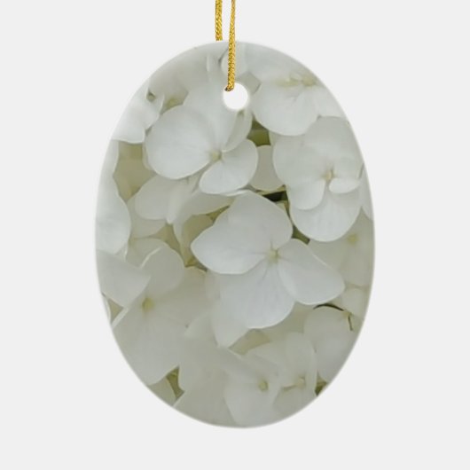 Floral White Elegant Blossom Keramisch Ornament (Achterkant)