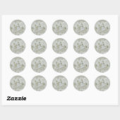 Floral White Elegant Blossom Ronde Sticker (Vel)