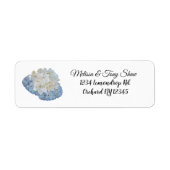 Floral White en Blue Address Label (Voorkant)