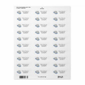 Floral White en Blue Address Label (Full Sheet)