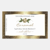 Floral White en Gold Brown Glitter Product Labels (Voorkant)