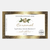 Floral White en Gold Brown Product Labels Logo (Voorkant)