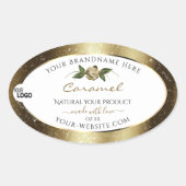 Floral White en Gold Brown Product Labels Logo (Voorkant)